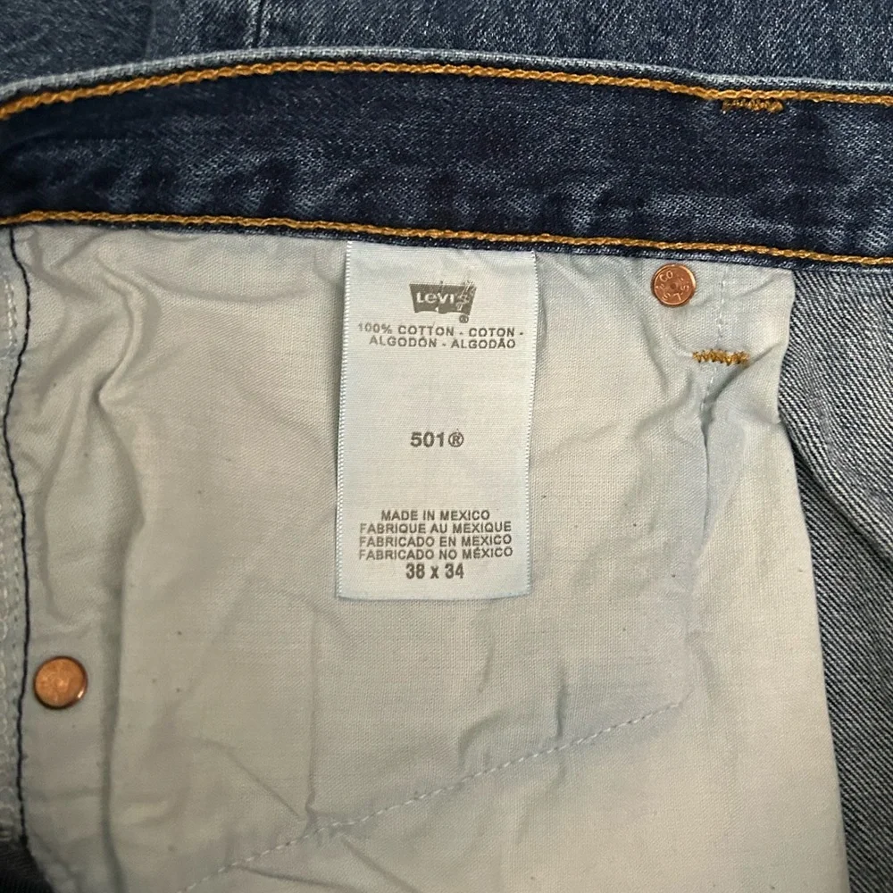 Levi's 501 Men's Deep Blue Straight Leg Button-Fly Jeans Size W38 L34(Tag)